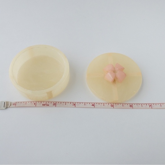 Natural Stone Jewelry Box Trinket Dish Jar with Lid Vintage - Picture 12 of 13